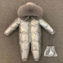 Зимний комбинезон на девочку NZK-283-15, цвет серебряный, размер 80 - 110