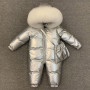 Комбинезон для зимы для девочки NZK-283-6, цвет серебряный, размер 80 - 110